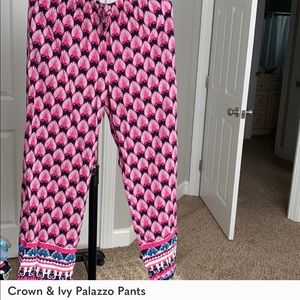 Printed Crown & Ivy Palazzo Pants